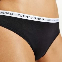 Ολοκαίνουργιο 🧨 Εσώρουχα Tommy 👖 Jeans Strech 3-Pack Γυναικεία Εσώρουχα Black/Black/Black ✔️ -Φτηνός Tommy-jeans Κατάστημα tommy jeans 3p bikini 3