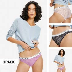 Προϋπολογισμός 🎉 Εσώρουχα Tommy 👖 Jeans 3Pack Γυναικεία Εσώρουχα Desert Sky/Cosmic Lilac/Lilac Ice ❤️