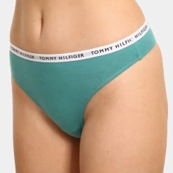 Προώθηση 🎁 Εσώρουχα Tommy 👖 Jeans Strech 3-Pack Γυναικεία Εσώρουχα Cranberry/Aqua/Saltwater Green 👏 -Φτηνός Tommy-jeans Κατάστημα tommy jeans 3p thong 12