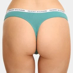 Προώθηση 🎁 Εσώρουχα Tommy 👖 Jeans Strech 3-Pack Γυναικεία Εσώρουχα Cranberry/Aqua/Saltwater Green 👏 -Φτηνός Tommy-jeans Κατάστημα tommy jeans 3p thong 13