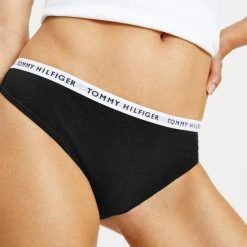 Πολύ καλή προσφορά 😍 Εσώρουχα Tommy 👖 Jeans Strech 3-Pack Γυναικεία Εσώρουχα Black/Black/Black 😉 -Φτηνός Tommy-jeans Κατάστημα tommy jeans 3p thong 18