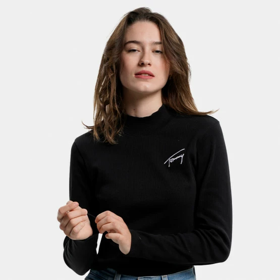 Flash Sale 🌟 Μπλούζα Μακρύ Μανίκι Tommy 👖 Jeans Baby Highneck Signature Γυναικεία Cropped Μπλούζα με Μακρύ Μανίκι BLACK ⌛ 5 Flash Sale 🌟 Μπλούζα Μακρύ Μανίκι Tommy 👖 Jeans Baby Highneck Signature Γυναικεία Cropped Μπλούζα με Μακρύ Μανίκι BLACK ⌛ - Image 3