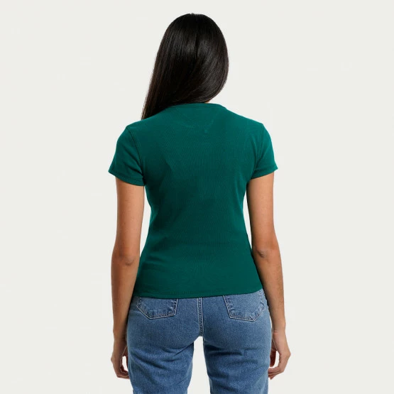 Η καλύτερη συμφωνία 🎉 T-shirts | Μπλούζα κοντό μανίκι Tommy 👖 Jeans Baby Rib Center Badge Γυναικείο T-shirt Dark Turf Green 🤩 4 Η καλύτερη συμφωνία 🎉 T-shirts | Μπλούζα κοντό μανίκι Tommy 👖 Jeans Baby Rib Center Badge Γυναικείο T-shirt Dark Turf Green 🤩 - Image 2