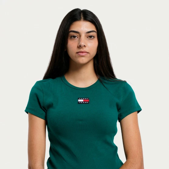 Η καλύτερη συμφωνία 🎉 T-shirts | Μπλούζα κοντό μανίκι Tommy 👖 Jeans Baby Rib Center Badge Γυναικείο T-shirt Dark Turf Green 🤩 5 Η καλύτερη συμφωνία 🎉 T-shirts | Μπλούζα κοντό μανίκι Tommy 👖 Jeans Baby Rib Center Badge Γυναικείο T-shirt Dark Turf Green 🤩 - Image 3