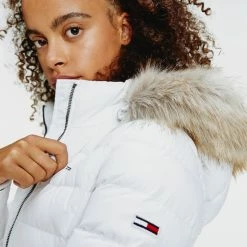 Συμφωνίες ✔️ Μπουφάν Tommy 👖 Jeans Basic Hooded Down Γυναικείο Μπουφάν White 🔔 -Φτηνός Tommy-jeans Κατάστημα tommy jeans basic hooded down jacket 10
