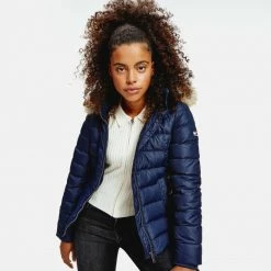 Αγορά 🌟 Μπουφάν Tommy 👖 Jeans Basic Hooded Down Γυναικείο Μπουφάν TWILIGHT NAVY ✔️