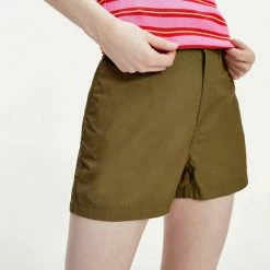 Προώθηση 😍 Σορτς | Βερμούδες Tommy 👖 Jeans Essential Chino Γυναικείο Σόρτς OLIVE TREE 😍
