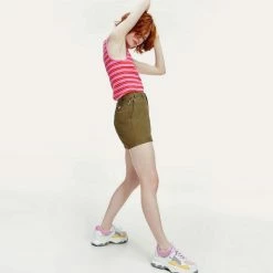 Προώθηση 😍 Σορτς | Βερμούδες Tommy 👖 Jeans Essential Chino Γυναικείο Σόρτς OLIVE TREE 😍 -Φτηνός Tommy-jeans Κατάστημα tommy jeans essential chino short 3