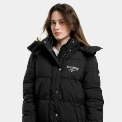 Εξοδος ✨ Μπουφάν Tommy 👖 Jeans Graphic Longline Puffer BLACK 🔔 -Φτηνός Tommy-jeans Κατάστημα tommy jeans graphic longline puffer 2