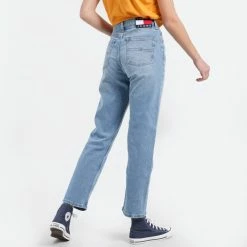 Best Pirce 👏 Tommy 👖 Jeans Harper Straight Γυναικείο Jean Παντελόνι Denim Light 😍 -Φτηνός Tommy-jeans Κατάστημα tommy jeans harper hr strght ankl ce610 3