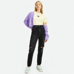 Προώθηση 😉 Tommy 👖 Jeans Mom Fit Γυναικείο Τζιν Denim Black 🥰 -Φτηνός Tommy-jeans Κατάστημα tommy jeans mom jean uhr tprd ce771 3