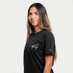 ΧΟΝΔΡΙΚΟ ΕΜΠΟΡΙΟ 🤩 T-shirts | Μπλούζα κοντό μανίκι Tommy 👖 Jeans Signature Relaxed Γυναικείο T-shirt BLACK 🎁 -Φτηνός Tommy-jeans Κατάστημα tommy jeans rlxd signature ss 2
