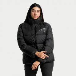 Προϋπολογισμός 👏 Μπουφάν Tommy 👖 Jeans Signature Modern Puffer Γυναικείο Μπουφάν Black 💯