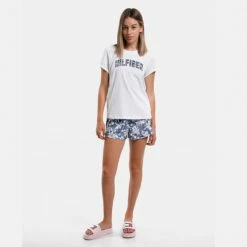 Καλύτερη πώληση 👍 Γυναικείες Πιτζάμες Tommy 👖 Jeans Γυναικείο Σετ Πιτζάμες White / Island Tropical ❤️ -Φτηνός Tommy-jeans Κατάστημα tommy jeans ss pj set 4