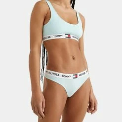 Κουπόνι 😉 Εσώρουχα Tommy 👖 Jeans Stretch Cotton Γυναικείο Εσώρουχο Κάτω Μέρος Aqua Glow 🎁 -Φτηνός Tommy-jeans Κατάστημα tommy jeans thong 7