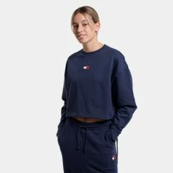 Best Pirce ✨ Φούτερ Tommy 👖 Jeans Γυναικεία Μπλούζα Φούτερ TWILIGHT NAVY 🌟