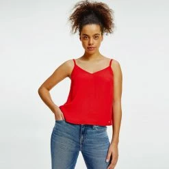 Αγορά 👍 Αμάνικα T-shirts Tommy 👖 Jeans Γυναικεία Μπλούζα Χωρίς Μανίκια Deep Crimson 🔔