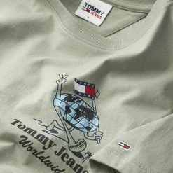 Τοπ 10 🧨 T-shirts | Μπλούζα κοντό μανίκι Tommy 👖 Jeans Relaxed Fit Philosotees Γυναικείο T-shirt Faded Willow 🛒 -Φτηνός Tommy-jeans Κατάστημα tommy jeans tjw classic philosotees 2 ss 2