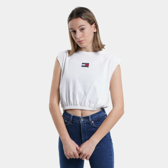 Εκπτωση 👍 Αμάνικα T-shirts Tommy 👖 Jeans Badge Γυναικείο Crop Top WHITE 😀 5 Εκπτωση 👍 Αμάνικα T-shirts Tommy 👖 Jeans Badge Γυναικείο Crop Top WHITE 😀 - Image 3