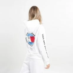 Κουπόνι 😀 Μπλούζα Με Κουκούλα Tommy 👖 Jeans Peace Smiley Γυναικεία Μπλούζα με Κουκούλα WHITE 😍 -Φτηνός Tommy-jeans Κατάστημα tommy jeans tjw ovrszd peace smiley hoodie 2