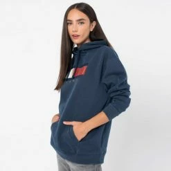 Συμφωνίες 🎁 Μπλούζα Με Κουκούλα Tommy 👖 Jeans Oversized Vintage Bronze Γυναικεία Μπλούζα με Κουκούλα TWILIGHT NAVY ⌛ -Φτηνός Tommy-jeans Κατάστημα tommy jeans tjw ovrszd vintage bronze1 hood 1