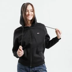 Συμφωνίες 👍 Ζακέτες Tommy 👖 Jeans Zip Through Γυναικεία Ζακέτα με Κουκούλα Black 🔥 -Φτηνός Tommy-jeans Κατάστημα tommy jeans tjw regular hoodie zip through 2