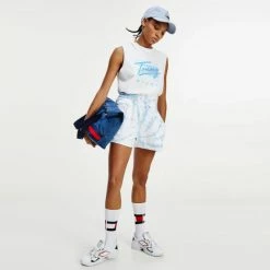 Φτηνός 🔥 Αμάνικα T-shirts Tommy 👖 Jeans Relaxed Miami Γυναικείο Tank Top WHITE 🥰 -Φτηνός Tommy-jeans Κατάστημα tommy jeans tjw relaxed miami tank tee 3