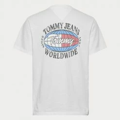 Νέος 🥰 T-shirts | Μπλούζα κοντό μανίκι Tommy 👖 Jeans Relaxed Surf Globe Γυναικείο T-shirt White ❤️ -Φτηνός Tommy-jeans Κατάστημα tommy jeans tjw rlxd back surf globe ss 1