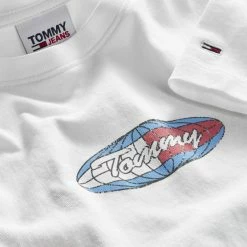 Νέος 🥰 T-shirts | Μπλούζα κοντό μανίκι Tommy 👖 Jeans Relaxed Surf Globe Γυναικείο T-shirt White ❤️ -Φτηνός Tommy-jeans Κατάστημα tommy jeans tjw rlxd back surf globe ss 2