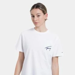 Προώθηση 🔥 T-shirts | Μπλούζα κοντό μανίκι Tommy 👖 Jeans Signature Relaxed Γυναικείο T-shirt WHITE 💯 -Φτηνός Tommy-jeans Κατάστημα tommy jeans tjw rlxd tommy signature ss 6