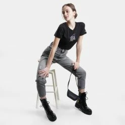 Flash Sale 🔥 T-shirts | Μπλούζα κοντό μανίκι Tommy 👖 Jeans Skinny Essential Logo Γυναικείο T-shirt Black 🌟 -Φτηνός Tommy-jeans Κατάστημα tommy jeans tjw skinny essential logo 1 ss 16