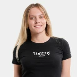 Best Pirce 😍 T-shirts | Μπλούζα κοντό μανίκι Tommy 👖 Jeans Tjw Skinny Essential Logo Γυναικείο T-shirt Black 🥰 -Φτηνός Tommy-jeans Κατάστημα tommy jeans tjw skinny essential logo 1 ss 2
