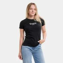 Best Pirce 😍 T-shirts | Μπλούζα κοντό μανίκι Tommy 👖 Jeans Tjw Skinny Essential Logo Γυναικείο T-shirt Black 🥰