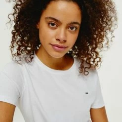 ΧΟΝΔΡΙΚΟ ΕΜΠΟΡΙΟ 🎉 T-shirts | Μπλούζα κοντό μανίκι Tommy 👖 Jeans Γυναικείo T-Shirt White 💯 -Φτηνός Tommy-jeans Κατάστημα tommy jeans tjw soft jersey tee 15