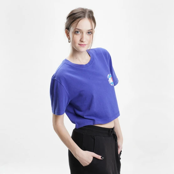 Εκπτωση 😉 T-shirts | Μπλούζα κοντό μανίκι Tommy 👖 Jeans Super Crop Peace Smiley Γυναικείο T-shirt Court Blue 🧨 6 Εκπτωση 😉 T-shirts | Μπλούζα κοντό μανίκι Tommy 👖 Jeans Super Crop Peace Smiley Γυναικείο T-shirt Court Blue 🧨 - Image 4