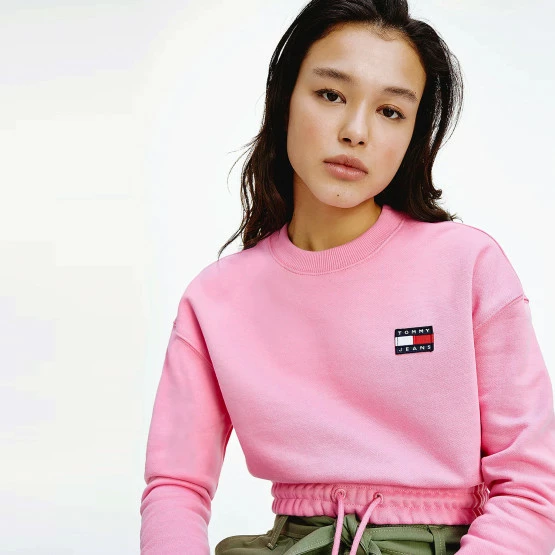 Εκπτωση ✔️ Φούτερ Tommy 👖 Jeans Badge Cropped Γυναικείο Φούτερ PINK DAISY 🔔 5 Εκπτωση ✔️ Φούτερ Tommy 👖 Jeans Badge Cropped Γυναικείο Φούτερ PINK DAISY 🔔 - Image 3