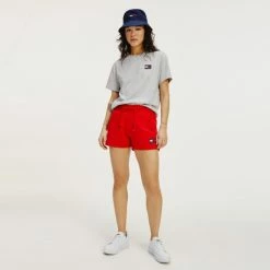 Best Pirce ⌛ Σορτς | Βερμούδες Tommy 👖 Jeans Badge Γυναικείο Σορτς Deep Crimson 😉 -Φτηνός Tommy-jeans Κατάστημα tommy jeans tjw tommy badge sweatshort 13