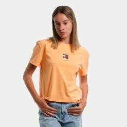 Τοπ 10 🛒 T-shirts | Μπλούζα κοντό μανίκι Tommy 👖 Jeans Center Badge Γυναικείο T-shirt Faded Sun ⌛