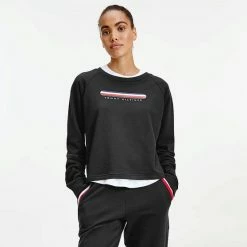 Ολοκαίνουργιο 😉 Μπλούζα Μακρύ Μανίκι Tommy 👖 Jeans Track Γυναικεία Μπλούζα BLACK 🛒