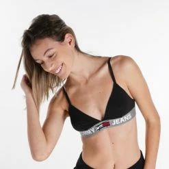 Best Pirce 🛒 Εσώρουχα Tommy 👖 Jeans Triangle Bralette Unlined Γυναικείο Σουτιέν BLACK 🔥 -Φτηνός Tommy-jeans Κατάστημα tommy jeans triangle bralette unlined 4