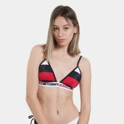 Καλύτερες κριτικές για 🎁 Γυναικεία Μαγιό Tommy 👖 Jeans Triangle Γυναικείο Μαγιό Πάνω Μέρος T J Rugby Stripe 👍